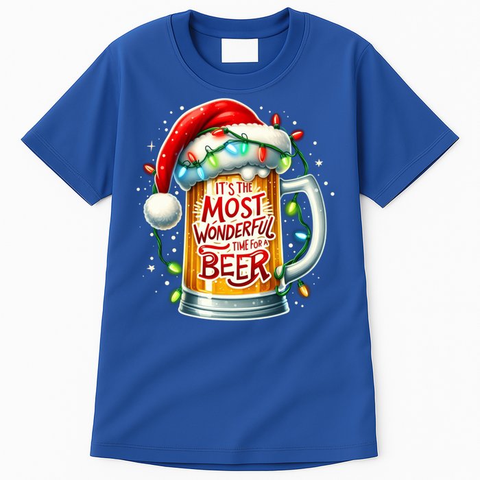 Funny Santa Claus Ing Beer Wonderful Time Christmas Gift Tall T-Shirt