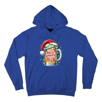 Funny Santa Claus Ing Beer Wonderful Time Christmas Gift Tall Hoodie