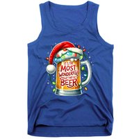 Funny Santa Claus Ing Beer Wonderful Time Christmas Gift Tank Top