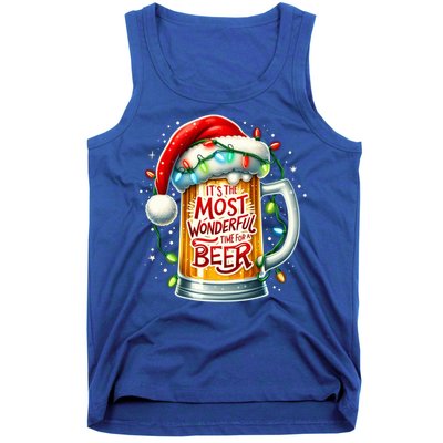 Funny Santa Claus Ing Beer Wonderful Time Christmas Gift Tank Top