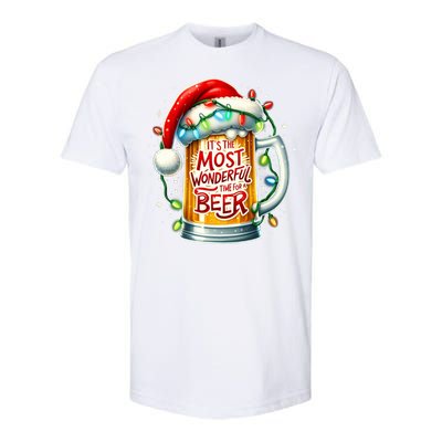 Funny Santa Claus Ing Beer Wonderful Time Christmas Gift Softstyle CVC T-Shirt