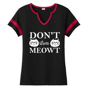 Funny Sayings Cat Cute Gift Dont Stress Meowt Funny Sayings Cute Gift Ladies Halftime Notch Neck Tee