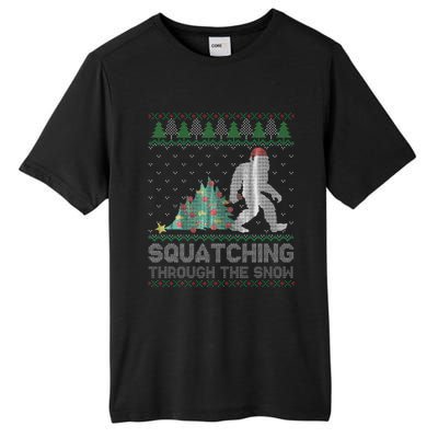 Funny Sasquatch Christmas Squatching Bigfoot Xmas Funny Tall Fusion ChromaSoft Performance T-Shirt