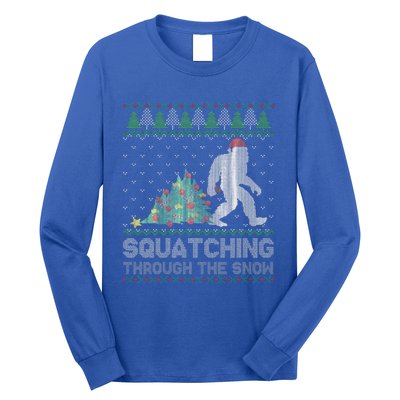 Funny Sasquatch Christmas Squatching Bigfoot Xmas Funny Long Sleeve Shirt