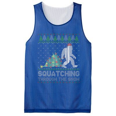 Funny Sasquatch Christmas Squatching Bigfoot Xmas Funny Mesh Reversible Basketball Jersey Tank