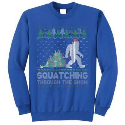 Funny Sasquatch Christmas Squatching Bigfoot Xmas Funny Tall Sweatshirt