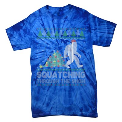 Funny Sasquatch Christmas Squatching Bigfoot Xmas Funny Tie-Dye T-Shirt