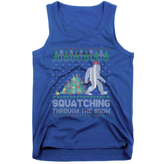 Funny Sasquatch Christmas Squatching Bigfoot Xmas Funny Tank Top