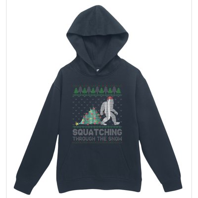 Funny Sasquatch Christmas Squatching Bigfoot Xmas Funny Urban Pullover Hoodie