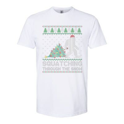 Funny Sasquatch Christmas Squatching Bigfoot Xmas Funny Softstyle CVC T-Shirt