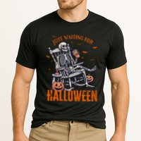 Funny Skeleton Christmas Design Just Waiting For Halloween Cooling Performance Crew T-Shirt