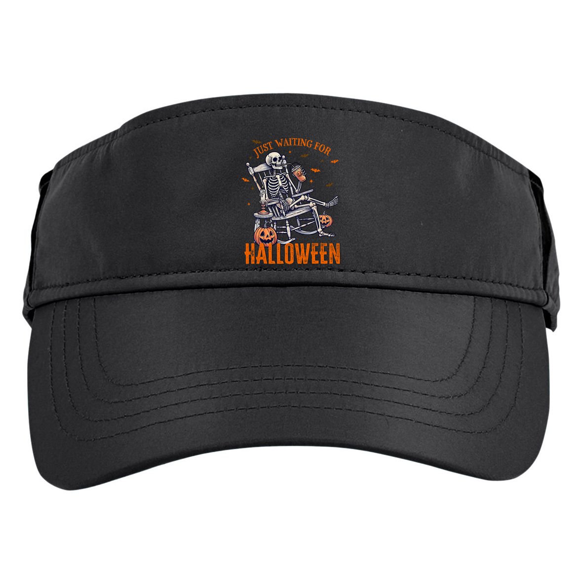 Funny Skeleton Christmas Design Just Waiting For Halloween Adult Drive Performance Visor