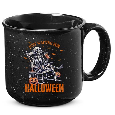 Funny Skeleton Christmas Design Just Waiting For Halloween 15oz Campfire Ceramic Mug