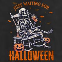 Funny Skeleton Christmas Design Just Waiting For Halloween Beanie