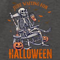 Funny Skeleton Christmas Design Just Waiting For Halloween Vector Backpack