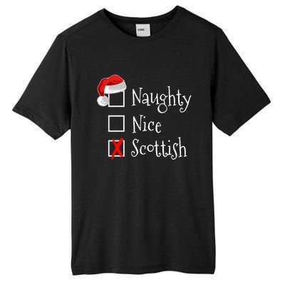 Funny Scottish Christmas Gift Scotland Naughty Nice Tall Fusion ChromaSoft Performance T-Shirt