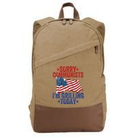 Funny Sorry Communists IM Grilling Today Cotton Canvas Backpack