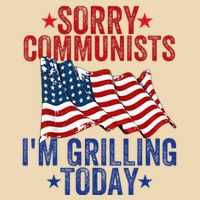 Funny Sorry Communists IM Grilling Today Drawstring Bag
