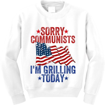 Funny Sorry Communists IM Grilling Today Kids Sweatshirt