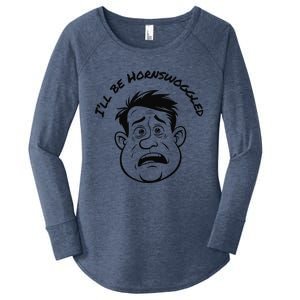 Funny Surprised Cartoon Face Hornswoggled Slang Saying Women's Perfect Tri Tunic Long Sleeve Shirt