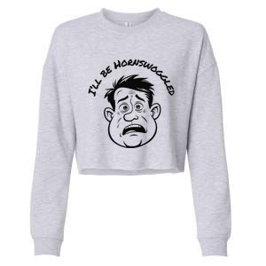 Funny Surprised Cartoon Face Hornswoggled Slang Saying Cropped Pullover Crew