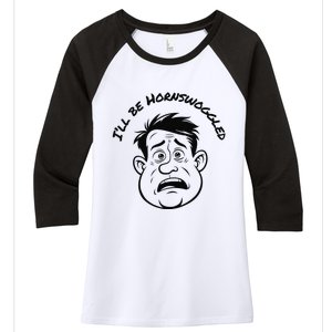 Funny Surprised Cartoon Face Hornswoggled Slang Saying Women's Tri-Blend 3/4-Sleeve Raglan Shirt