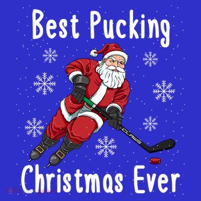 Funny Santa Claus Ice Hockey Best Pucking Christmas Gift T-Shirt