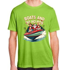 Funny Santa Christmas Boats And Ho Ho Hos Gift Adult ChromaSoft Performance T-Shirt