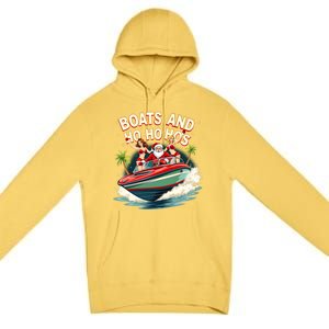 Funny Santa Christmas Boats And Ho Ho Hos Gift Premium Pullover Hoodie