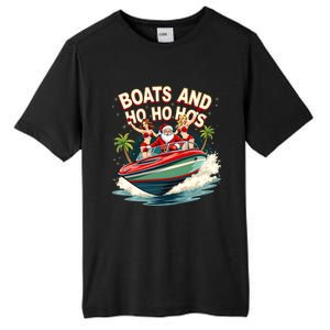 Funny Santa Christmas Boats And Ho Ho Hos Gift Tall Fusion ChromaSoft Performance T-Shirt