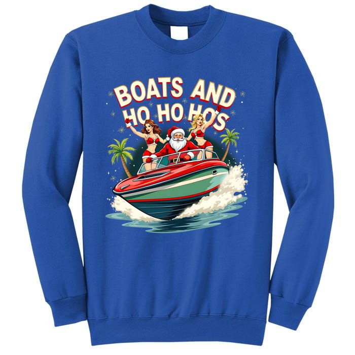 Funny Santa Christmas Boats And Ho Ho Hos Gift Sweatshirt