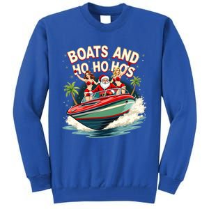 Funny Santa Christmas Boats And Ho Ho Hos Gift Tall Sweatshirt