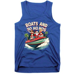 Funny Santa Christmas Boats And Ho Ho Hos Gift Tank Top