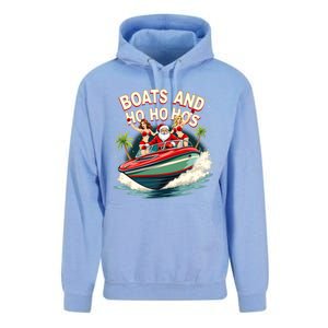 Funny Santa Christmas Boats And Ho Ho Hos Gift Unisex Surf Hoodie