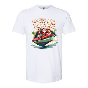 Funny Santa Christmas Boats And Ho Ho Hos Gift Softstyle CVC T-Shirt