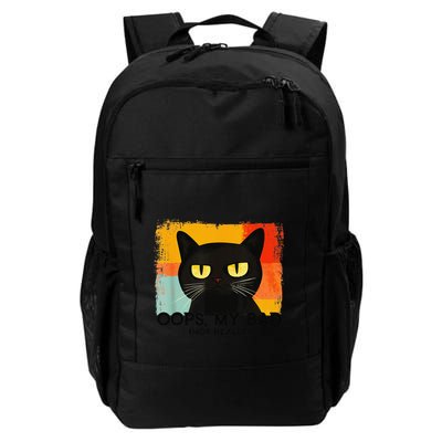 Funny Silly Cat Oops My Bad Not Really Sarcastic Saying Cat Backpack