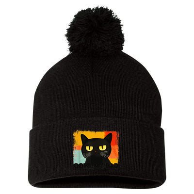 Funny Silly Cat Oops My Bad Not Really Sarcastic Saying Cat Pom Pom 12in Knit Beanie