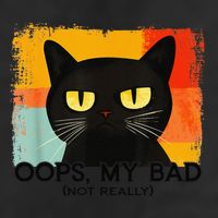 Funny Silly Cat Oops My Bad Not Really Sarcastic Saying Cat Microfiber Hand Towel