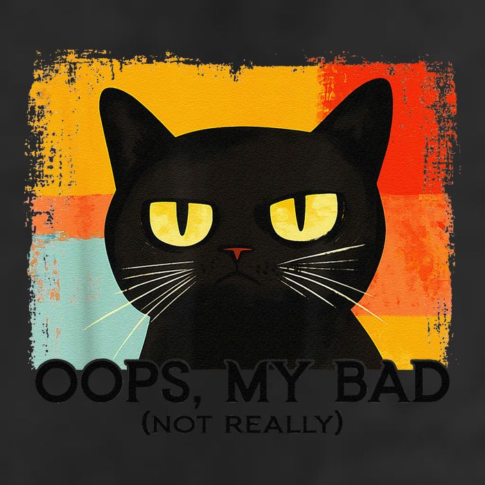 Funny Silly Cat Oops My Bad Not Really Sarcastic Saying Cat Microfiber Hand Towel
