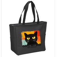 Funny Silly Cat Oops My Bad Not Really Sarcastic Saying Cat Zip Tote Bag