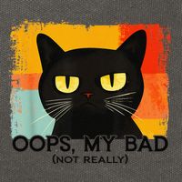 Funny Silly Cat Oops My Bad Not Really Sarcastic Saying Cat Cotton Canvas Backpack