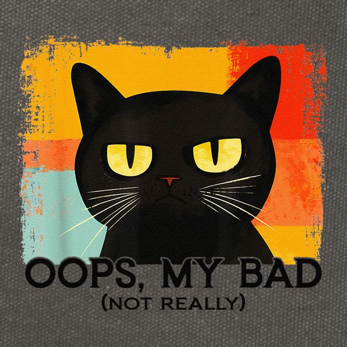 Funny Silly Cat Oops My Bad Not Really Sarcastic Saying Cat Cotton Canvas Backpack