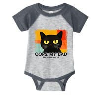 Funny Silly Cat Oops My Bad Not Really Sarcastic Saying Cat Infant Baby Jersey Bodysuit