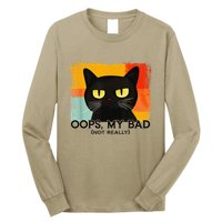 Funny Silly Cat Oops My Bad Not Really Sarcastic Saying Cat Long Sleeve Shirt