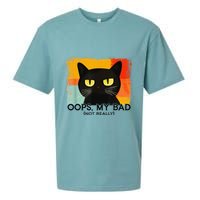 Funny Silly Cat Oops My Bad Not Really Sarcastic Saying Cat Sueded Cloud Jersey T-Shirt