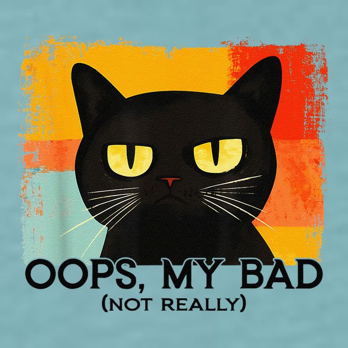Funny Silly Cat Oops My Bad Not Really Sarcastic Saying Cat Sueded Cloud Jersey T-Shirt