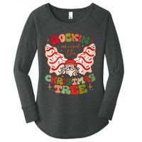 Festive Santa Claus Rockin' Around Christmas Tree Women's Perfect Tri Tunic Long Sleeve Shirt