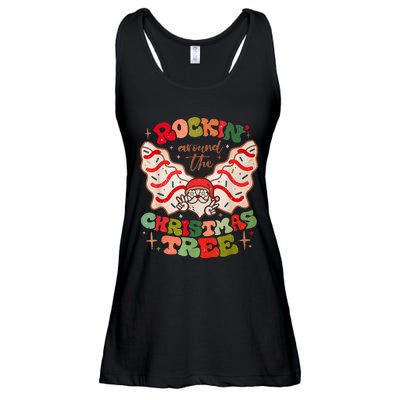 Festive Santa Claus Rockin' Around Christmas Tree Ladies Essential Flowy Tank