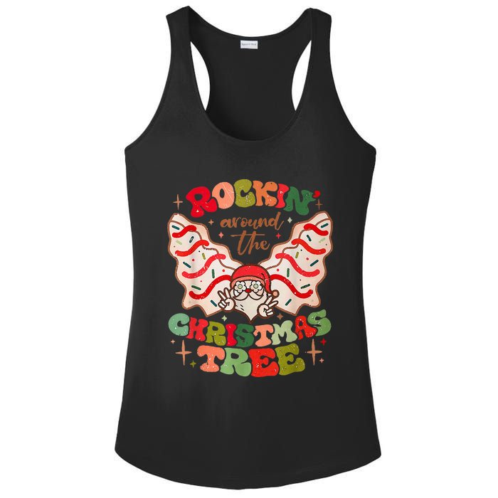 Festive Santa Claus Rockin' Around Christmas Tree Ladies PosiCharge Competitor Racerback Tank