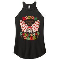 Festive Santa Claus Rockin' Around Christmas Tree Women's Perfect Tri Rocker Tank